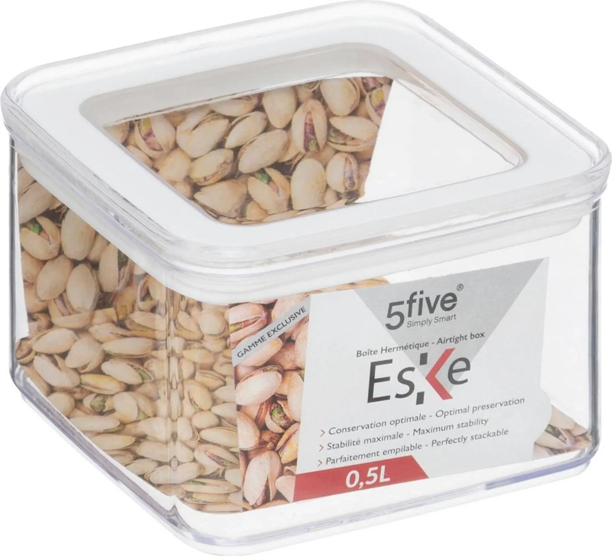 5five Simply Smart – Hermetische quadratische Dose "Eske" 0,5 l